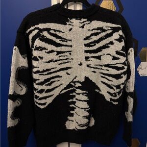 Black and White Skeleton Sweater